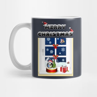 Christmas Magic Window Cute Cartoon Gift T-Shirt Mug